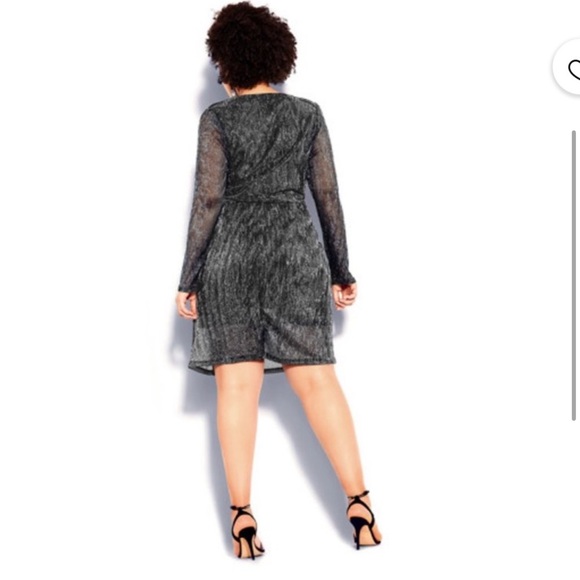 City Chic Dresses & Skirts - City Chic women’s plus size dress Sparkle Gunmetal size XXL/24 NWT